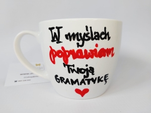 Filiżanka w myślach poprawiam Twoją gramatykę