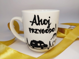 Kubek dla podróżnika z kamperem ahoj przygodo