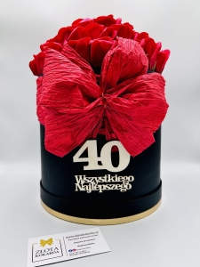 BOX PREMIUM 40 mydlanych róż z topperami wybór