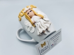 Aniołek z modeliny 3D z imieniem personalizacja prezent pamiątka na Komunię