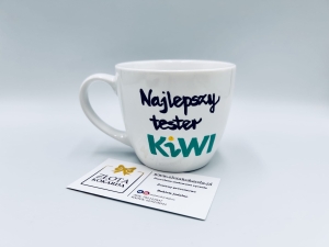 Filiżanka lub kubek z logo Twojej firmy plus krótki napis
