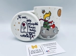 Kubek z pokrywką i zaparzaczem Mały Książę 380 ml.