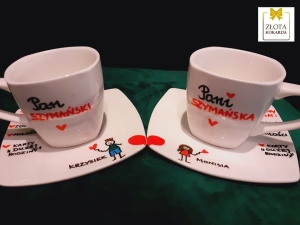Filiżanki i talerzyki personalizowane na ślub i rocznicę