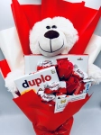 Słodki bukiet Kinder z misiem