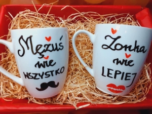 Zestaw kubków na ślub, walentynki, rocznicę 