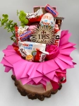 FLOWERBOX ze słodyczami różowy na 18 urodziny  PINK